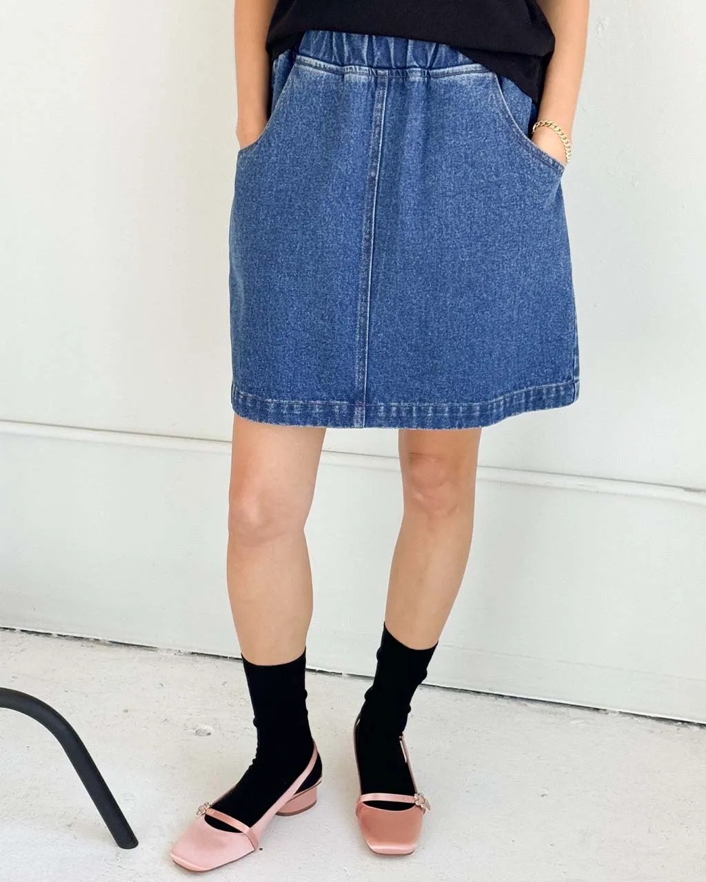 City Skirt - Denim sold by ban.do