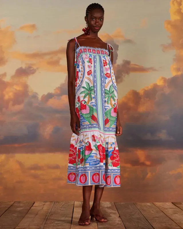 Off-White Flowers Beach Maxi Dress sold by ban.do