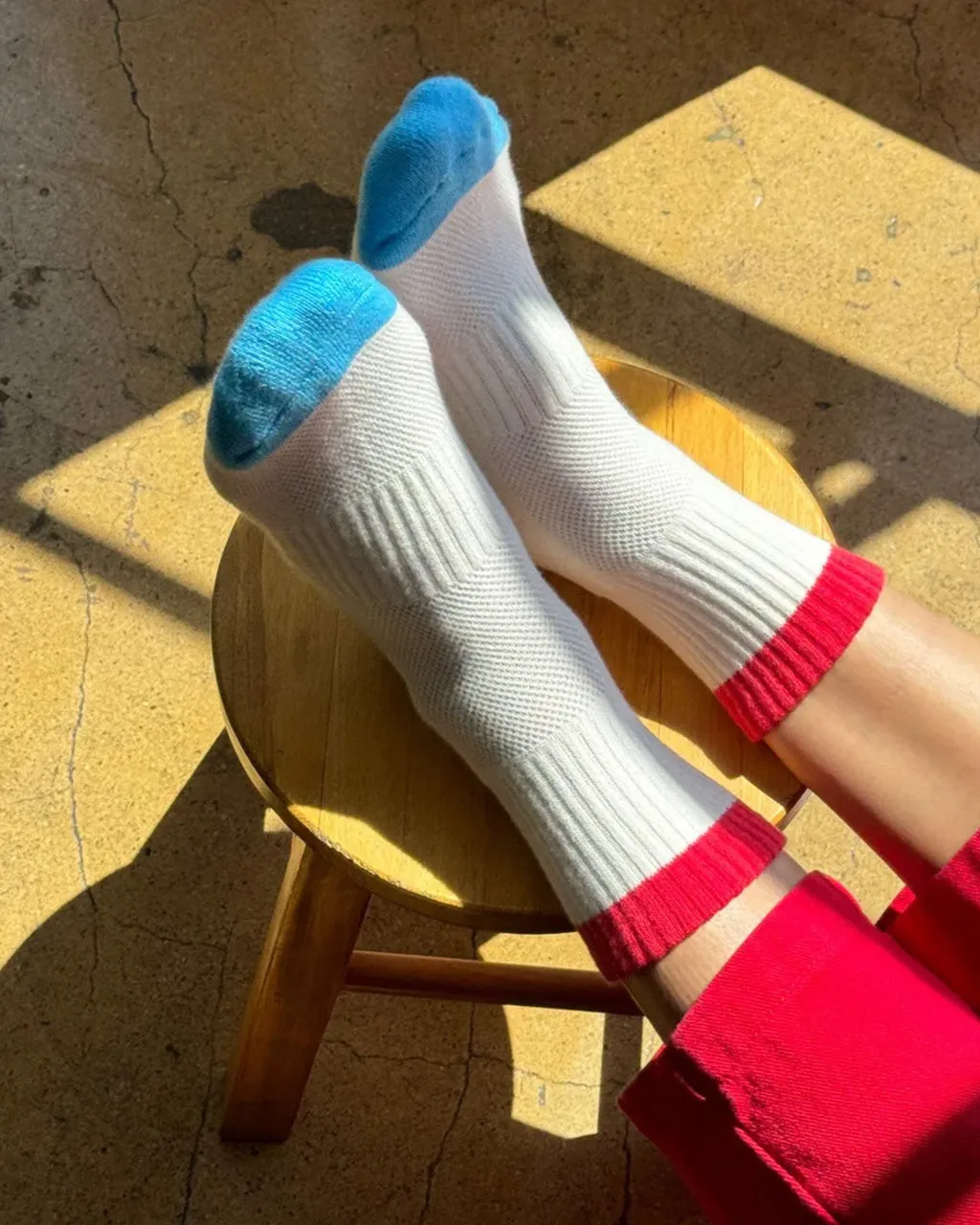 Color Block Girlfriend Socks - Blue + Red sold by ban.do
