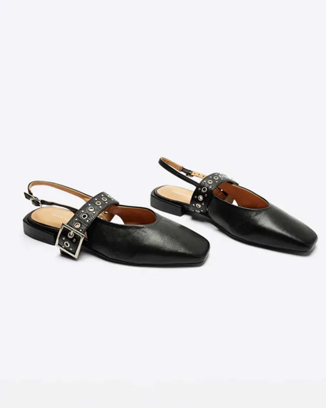 Pearl Slingback Ballet Flat - Black sold by ban.do