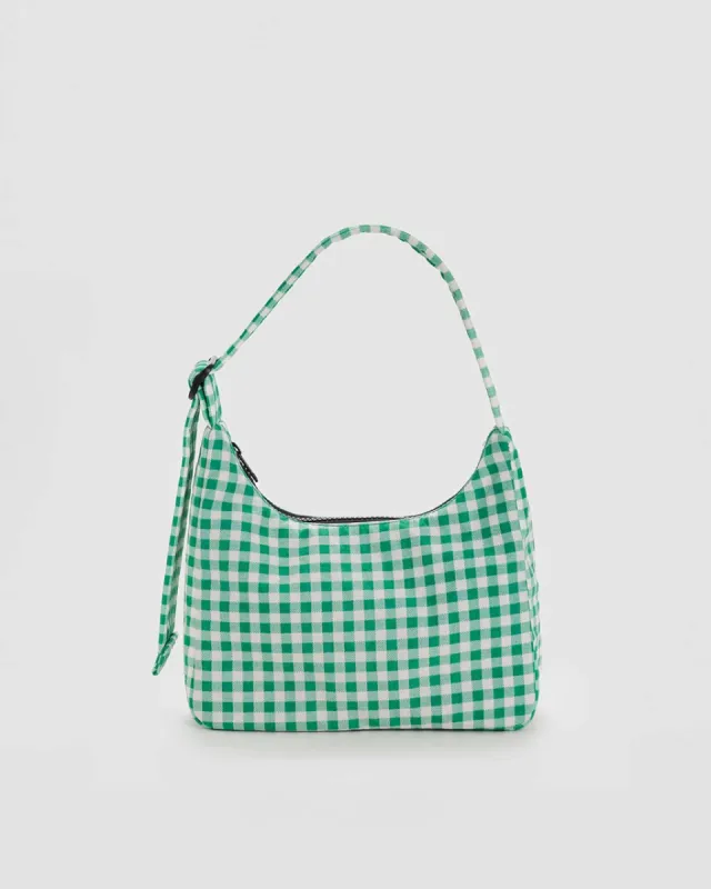 Mini Nylon Shoulder Bag - Green Gingham sold by ban.do