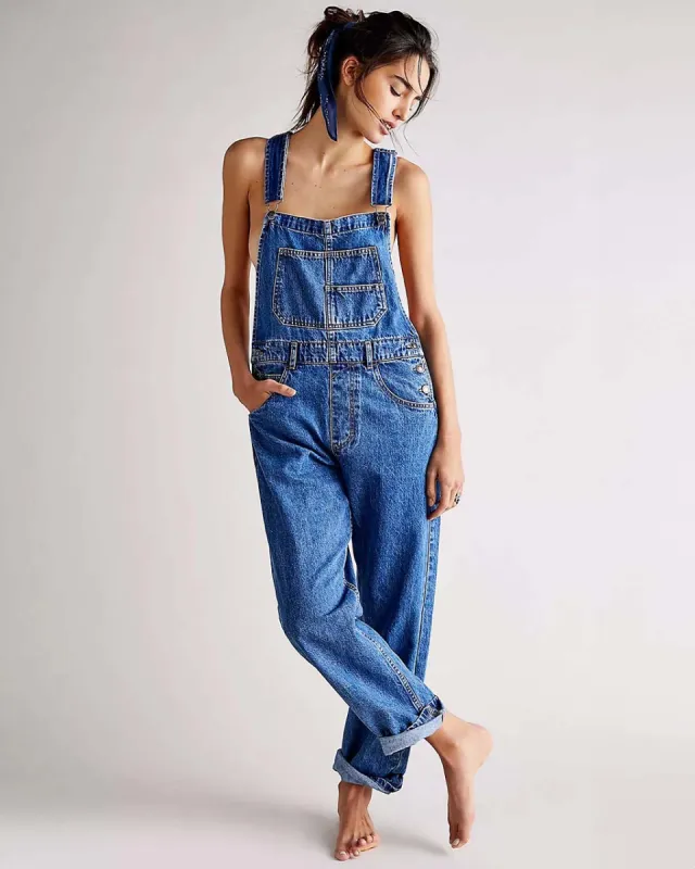 We The Free Ziggy Denim Overalls - Sapphire Blue sold by ban.do