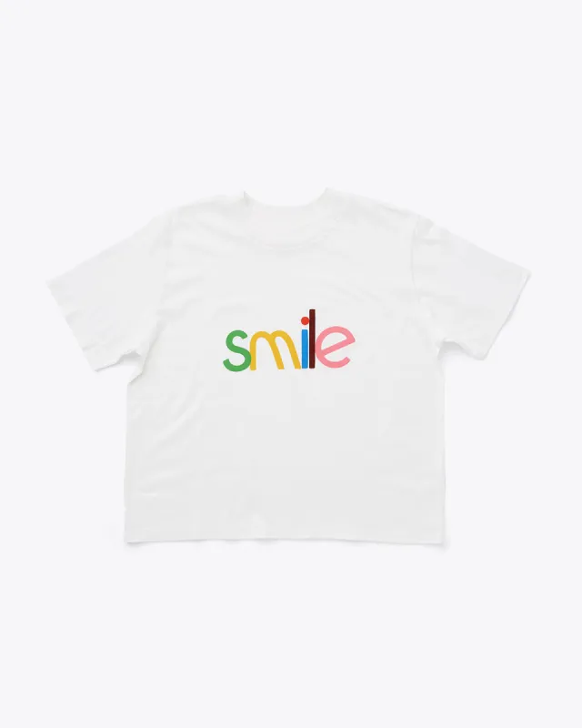 Smile Boxy Tee - Ivory sold by ban.do