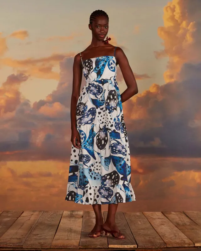 Off-White Mantas Organic Cotton Maxi Dress made by FARM Rio