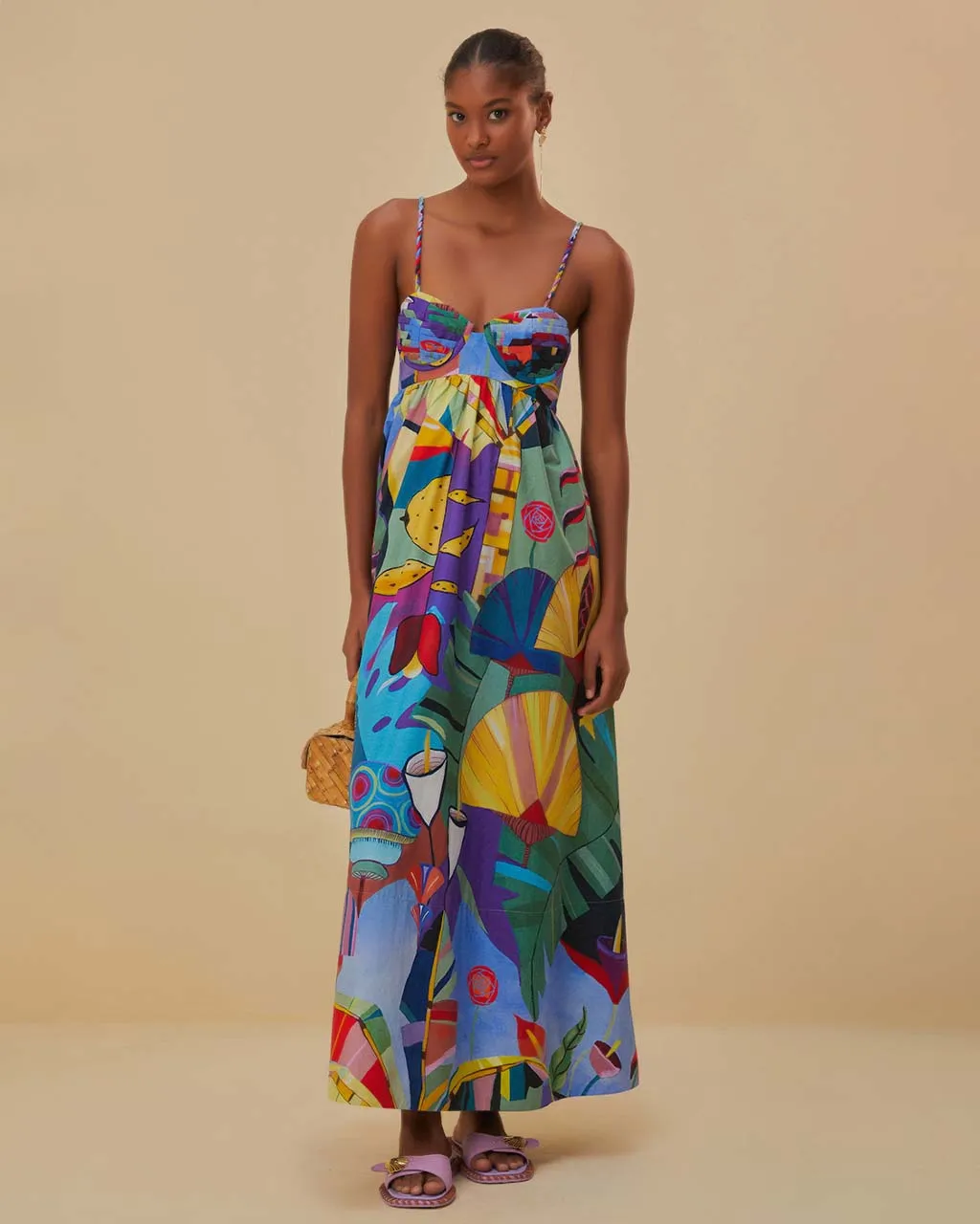 Tropical Scenario Sleeveless Maxi Dress sold by ban.do