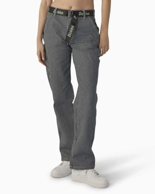 High Waisted Carpenter Pants - Hickory Stripe sold by ban.do