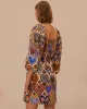 Cream Hearts Ikat Square Neckline Mini Dress sold by ban.do