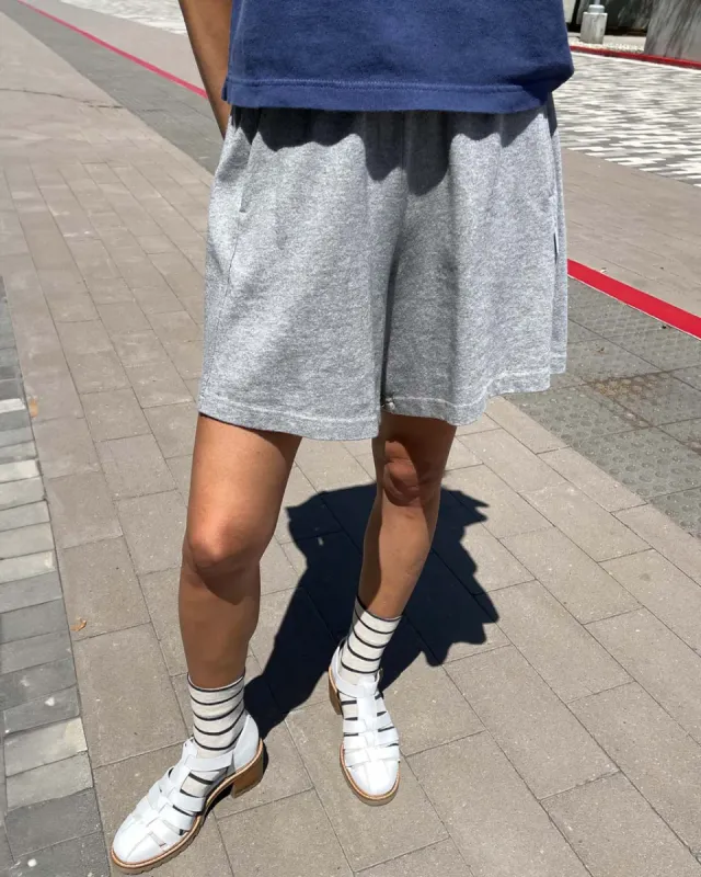 Flared Basketball Shorts - Heather Grey sold by ban.do