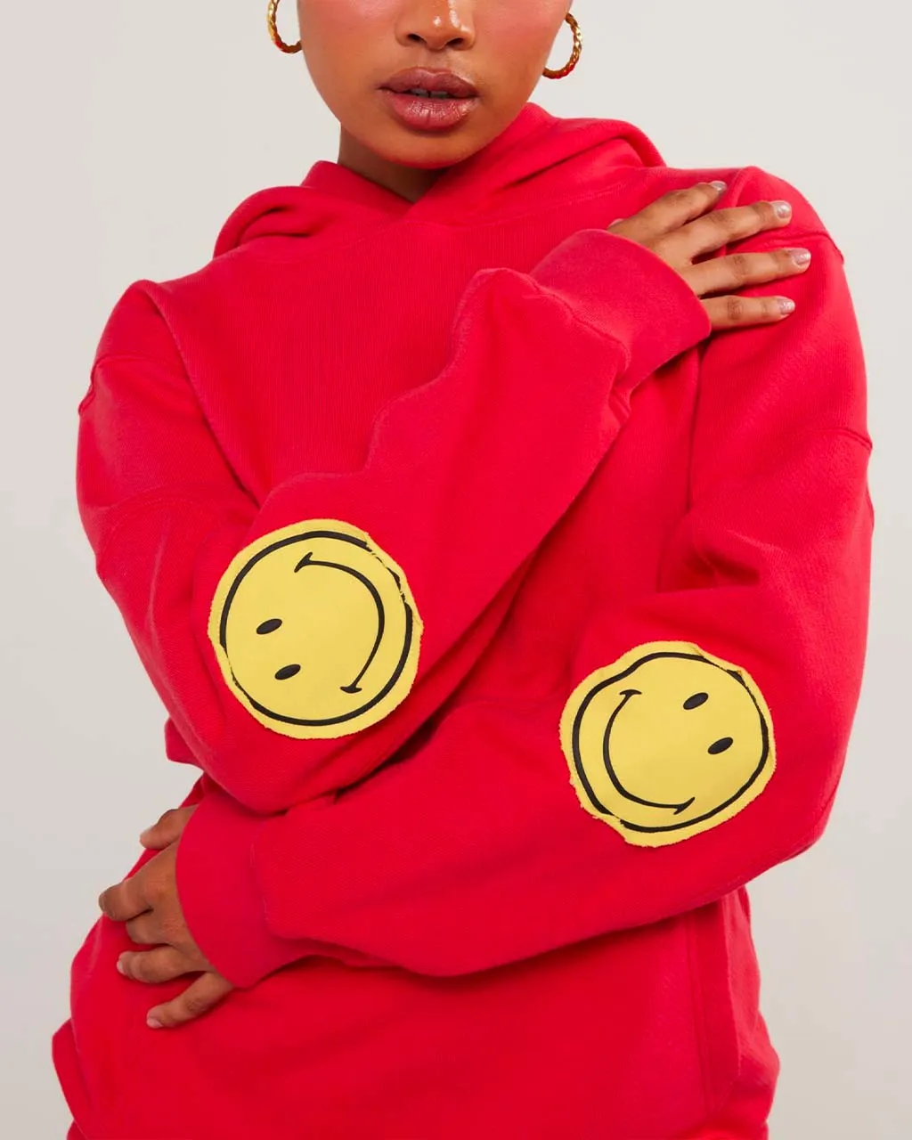 Smiley Oversized Hoodie - Red sold by ban.do product image thumbnail 2