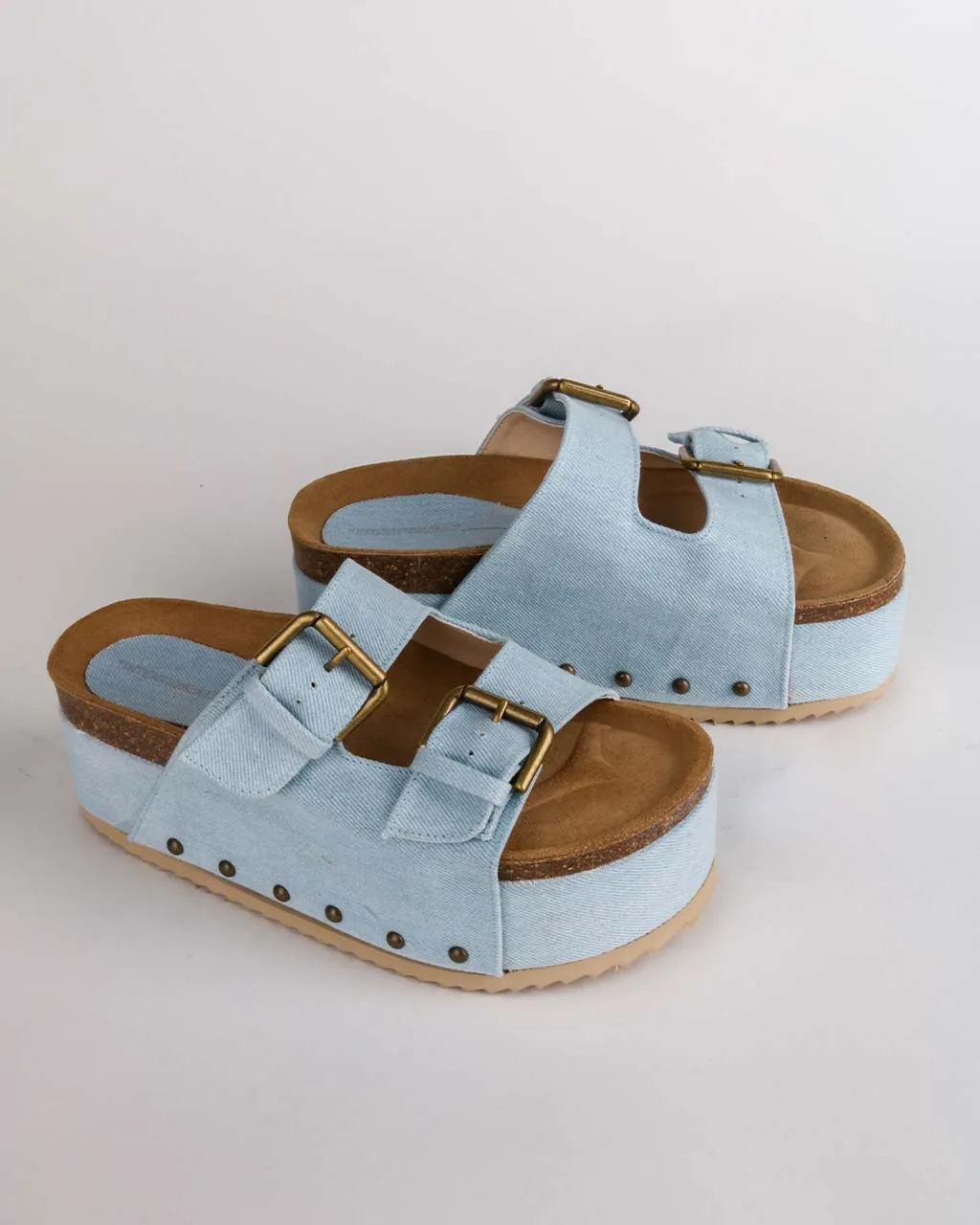 Cooper-2 Denim Platform Slide sold by ban.do