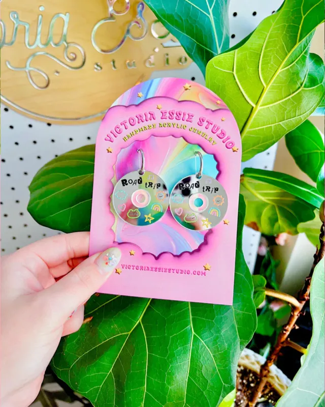 Road Trip Mix CD Earrings sold by ban.do