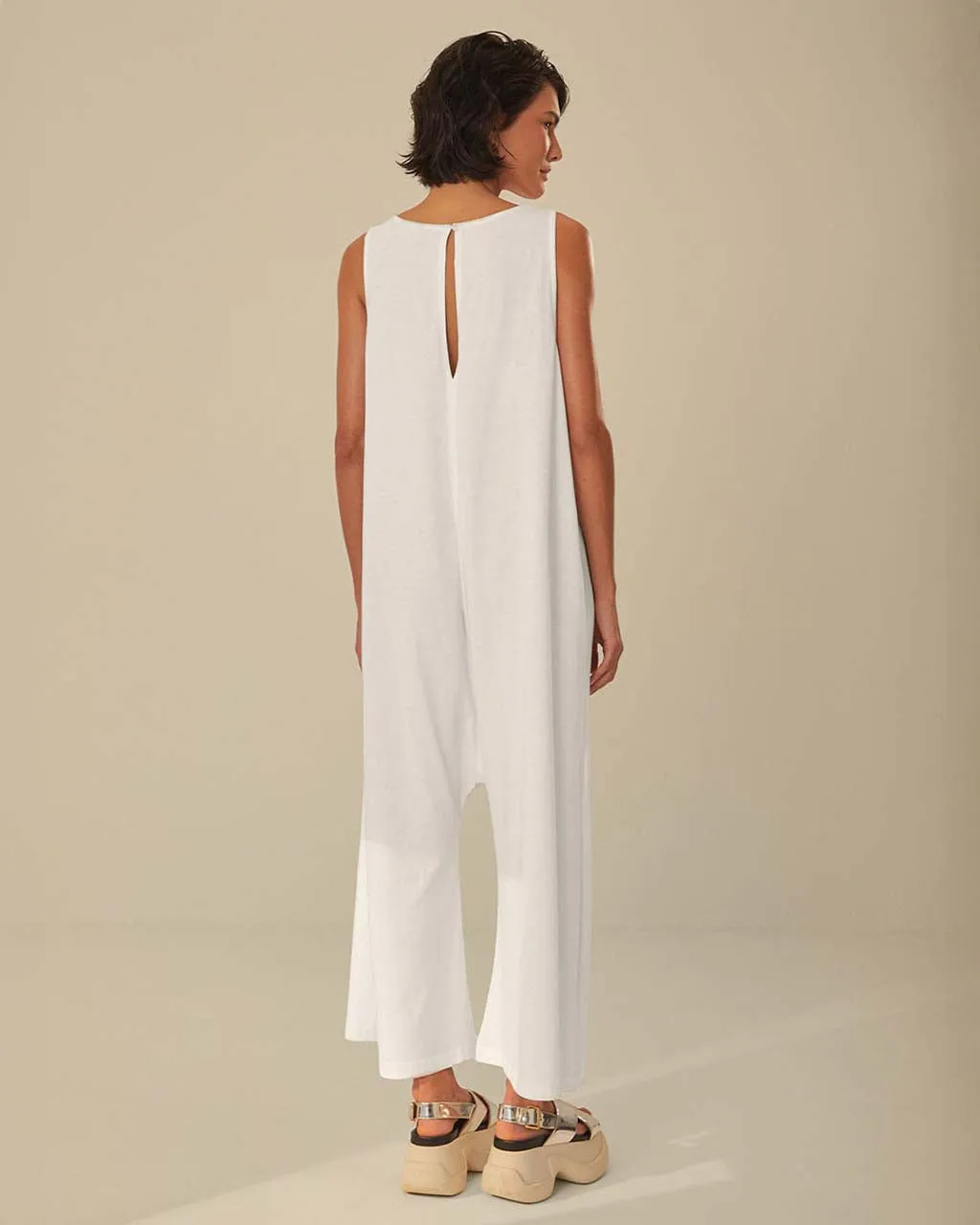 FARM Rio Off-White Copacabana Jersey Jumpsuit | Parallel