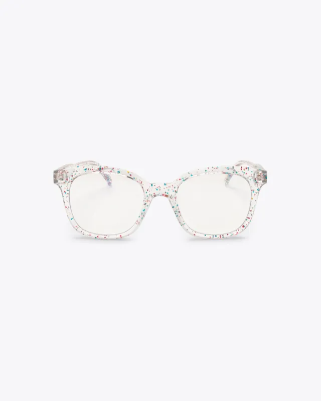 Blue Light Glasses - Clear Glitter sold by ban.do