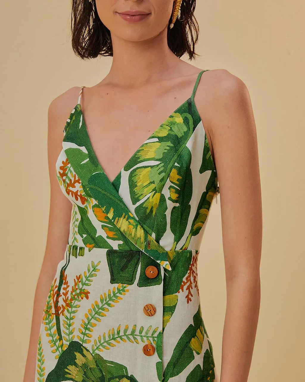 Tropical Forest Off-White Mini Dress sold by ban.do product image thumbnail 3
