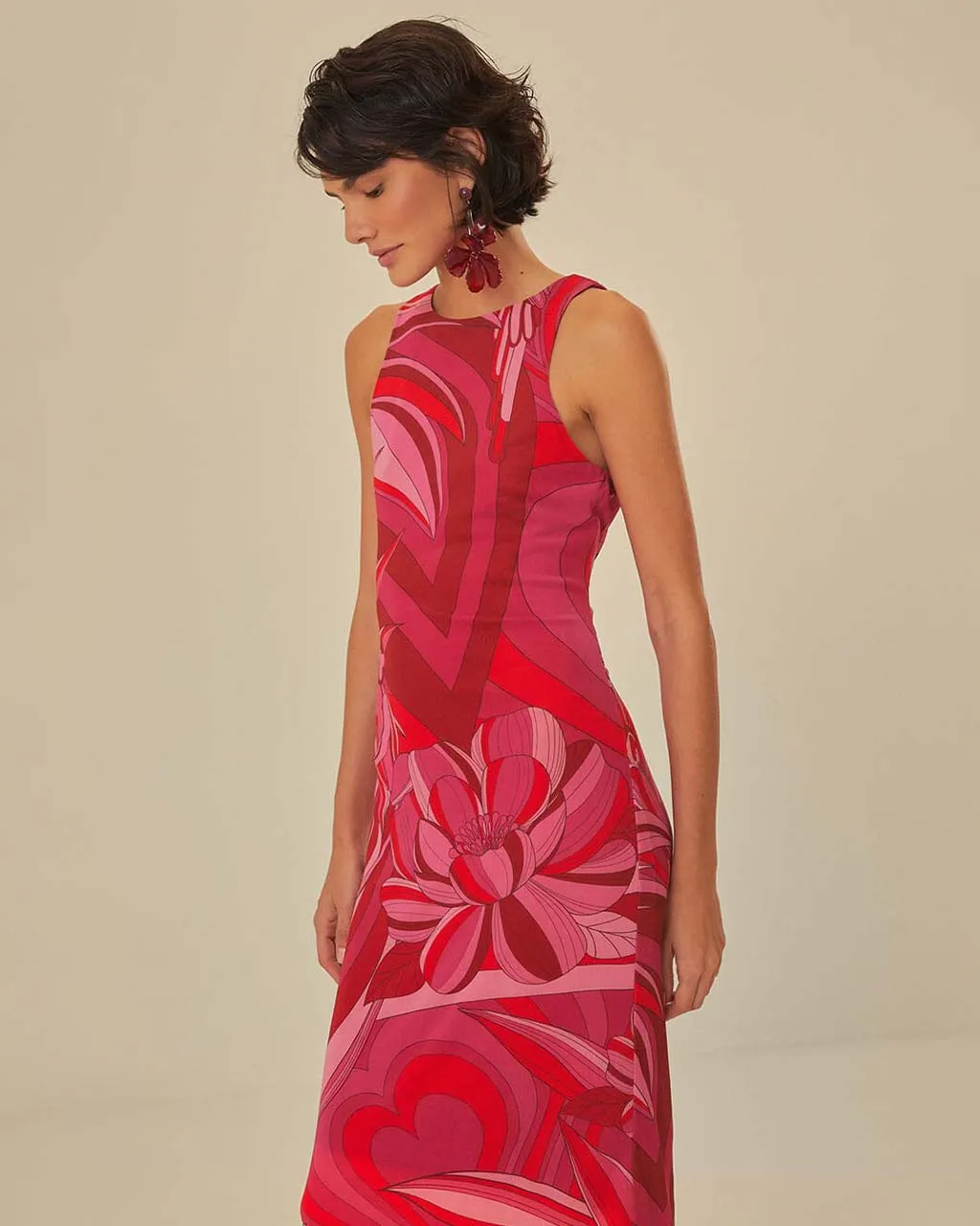 Red Endless Summer Tulle Midi Dress sold by ban.do product image thumbnail 3