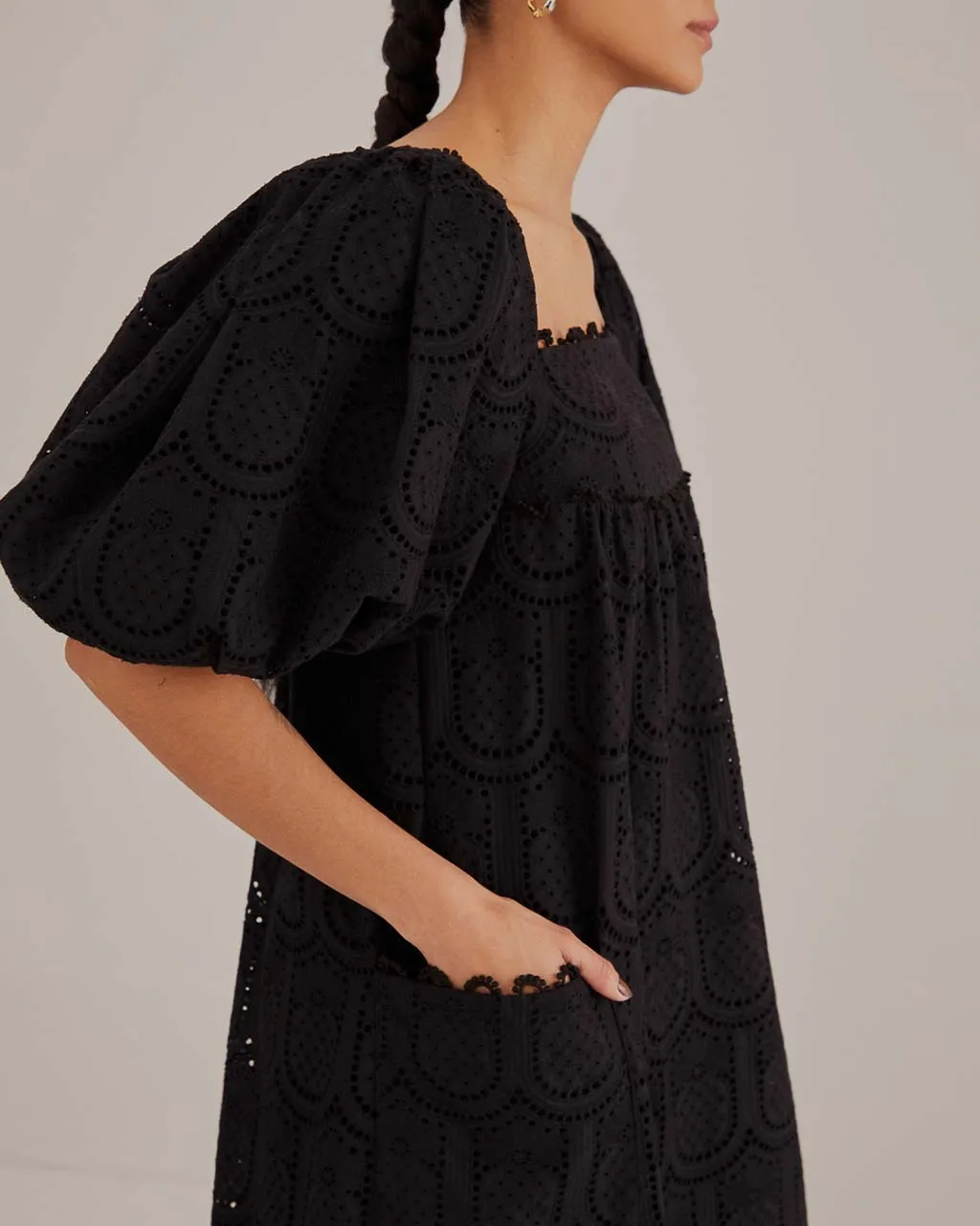 Black Pineapple Cotton Eyelet Maxi Dress sold by ban.do product image thumbnail 3