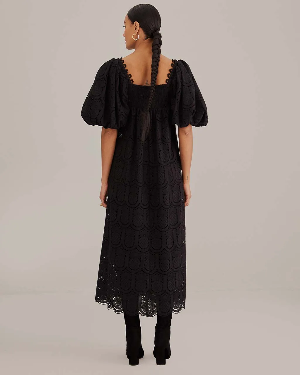 Black Pineapple Cotton Eyelet Maxi Dress sold by ban.do product image thumbnail 2