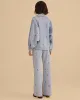 Rose Embroidery Denim Pants sold by ban.do