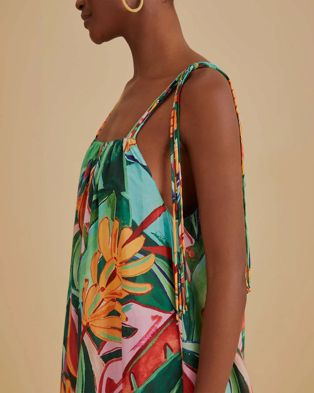 Multicolor Banana Foliage Sleeveless Midi Dress sold by ban.do product image thumbnail 3