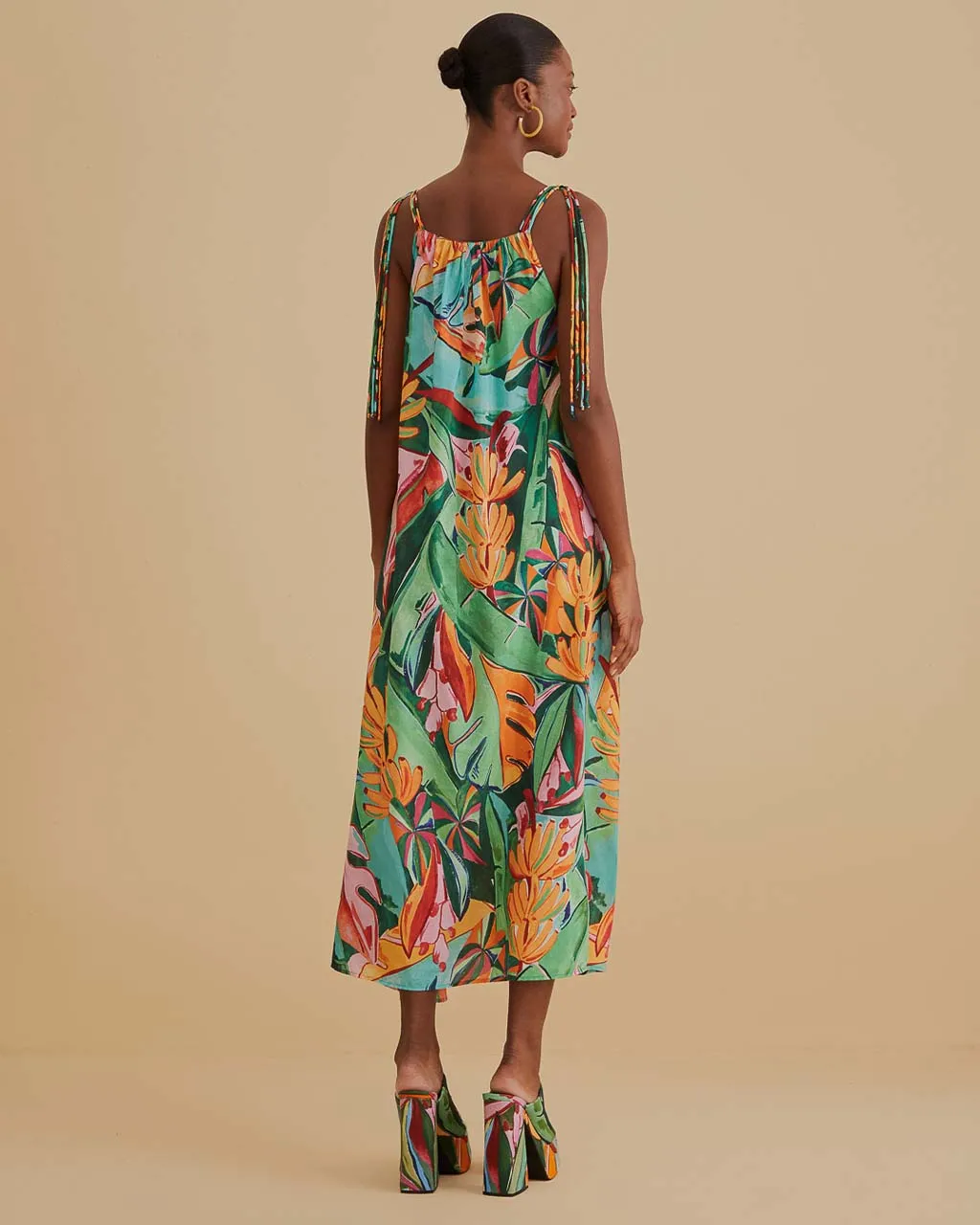 Multicolor Banana Foliage Sleeveless Midi Dress sold by ban.do product image thumbnail 2