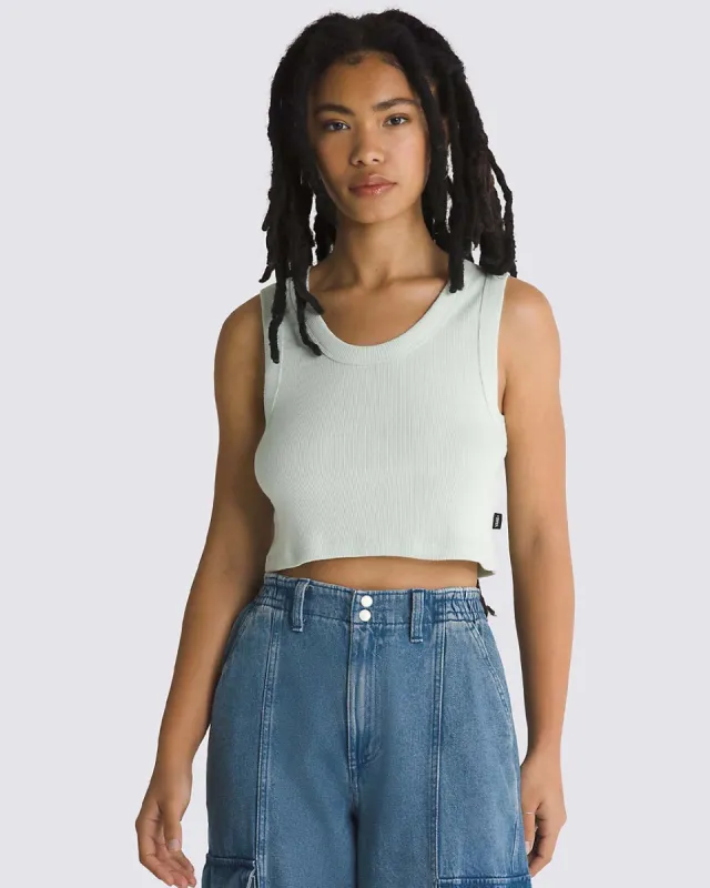 Drew Rib Tank - Pale Aqua sold by ban.do