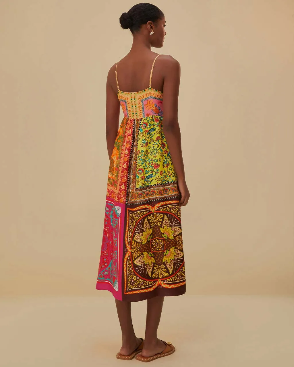 Multicolor Mixed Scarves Midi Dress sold by ban.do product image thumbnail 2