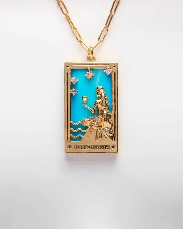 Queen Of Cups Tarot Card Necklace sold by ban.do