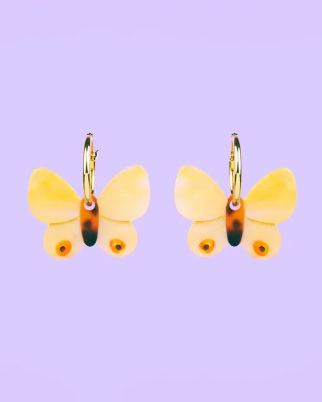 Yellow Butterfly Earrings sold by ban.do
