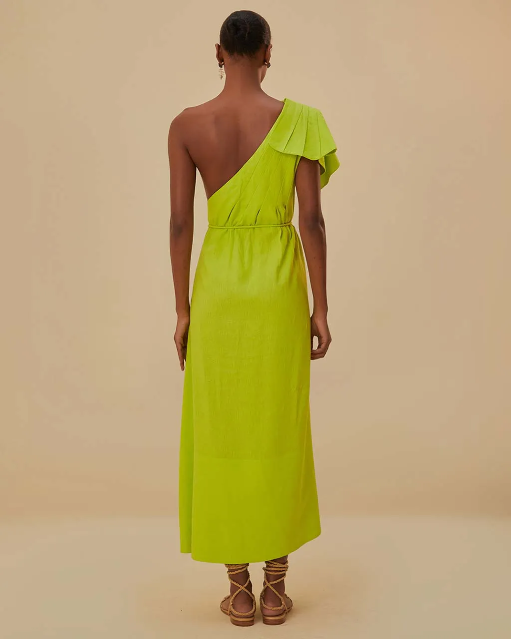 Green One Shoulder Leaf Maxi Dress sold by ban.do product image thumbnail 2