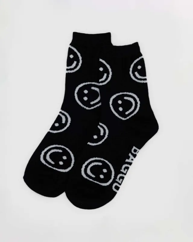 Crew Socks - Black Happy made by ban.do