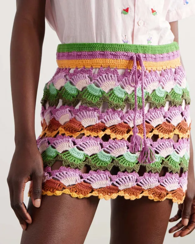 Bananas Crochet Stitch Skirt sold by ban.do