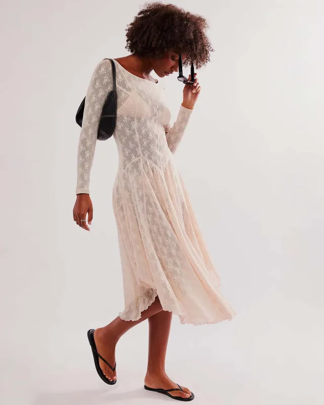 Dial For Drama Slip Dress - Crystal Grey sold by ban.do
