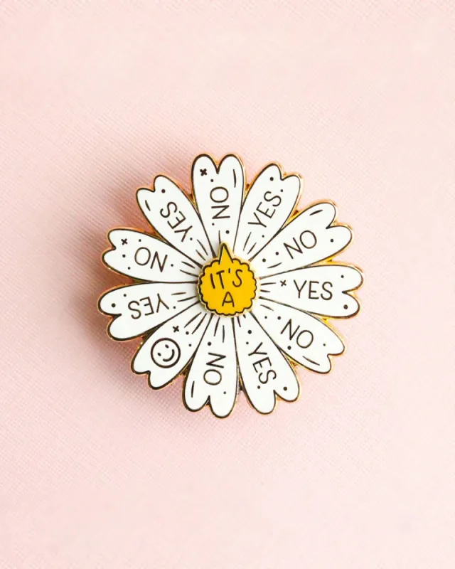 Spinning Daisy Enamel Pin sold by ban.do