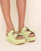 Cooper-2 Suede Platform Slide - Pistachio sold by ban.do