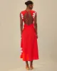 Red Ainika Shell Euroflax Midi Dress sold by ban.do