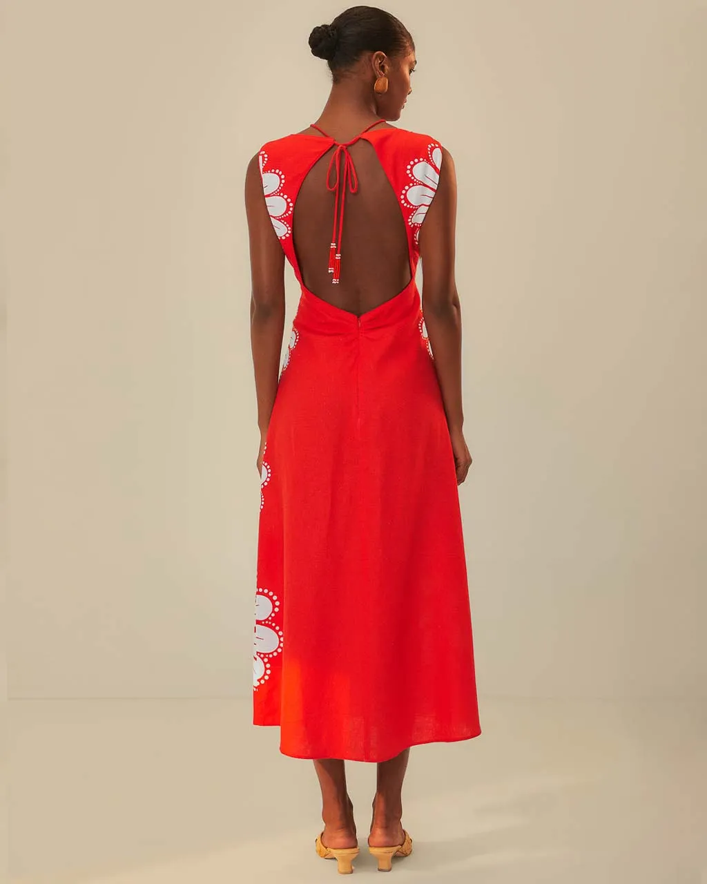 Red Ainika Shell Euroflax Midi Dress sold by ban.do product image thumbnail 2