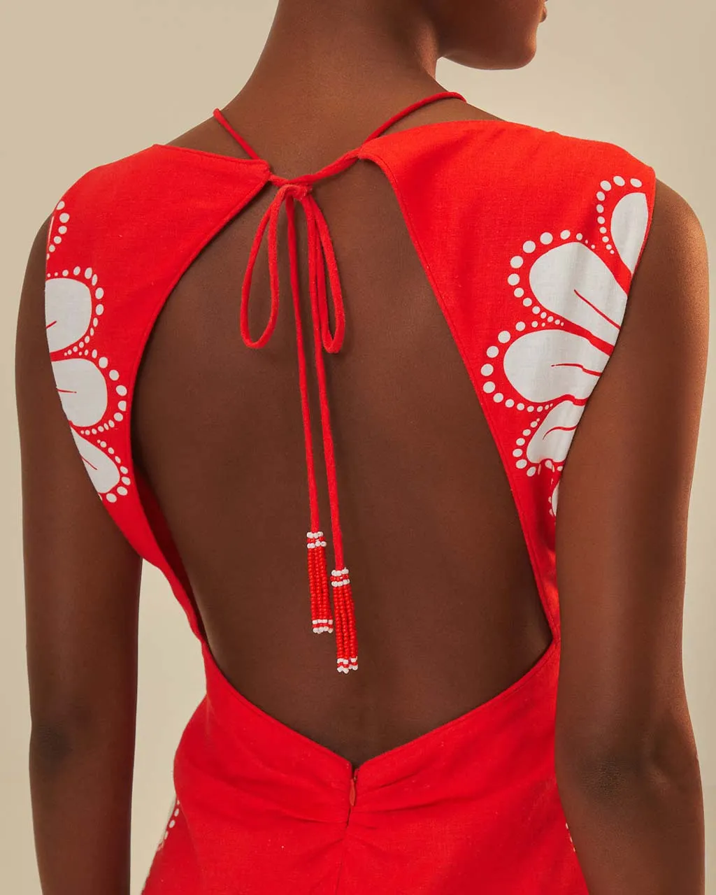 Red Ainika Shell Euroflax Midi Dress sold by ban.do product image thumbnail 4