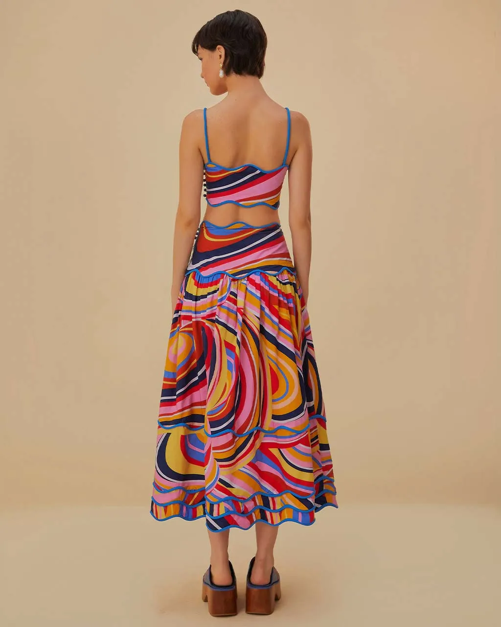 Multicolor Waves Midi Skirt sold by ban.do product image thumbnail 2