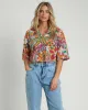 Botanical Seersucker Cotton Crop Shirt sold by ban.do