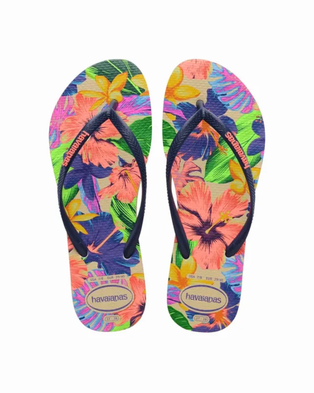 Slim Floral Neon Sandal made by Havaianas