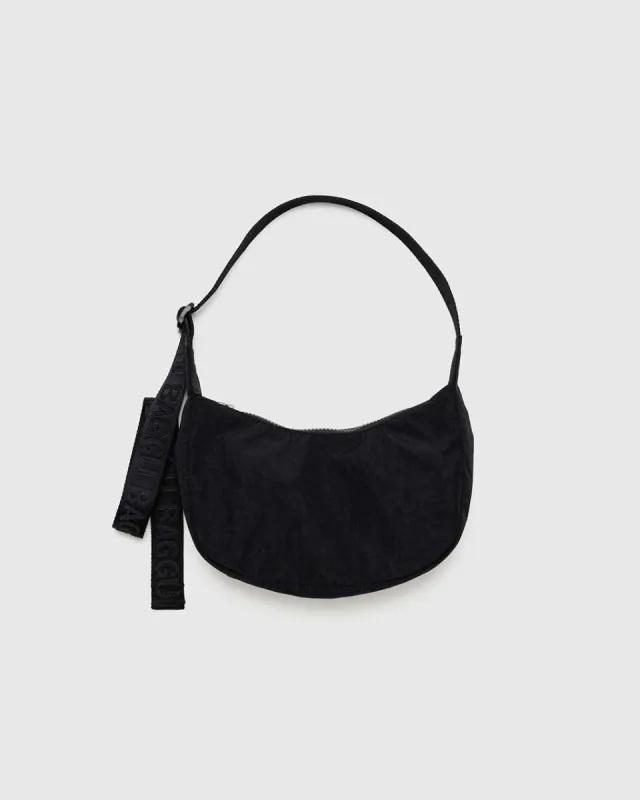Small Nylon Crescent Bag - Black made by BAGGU