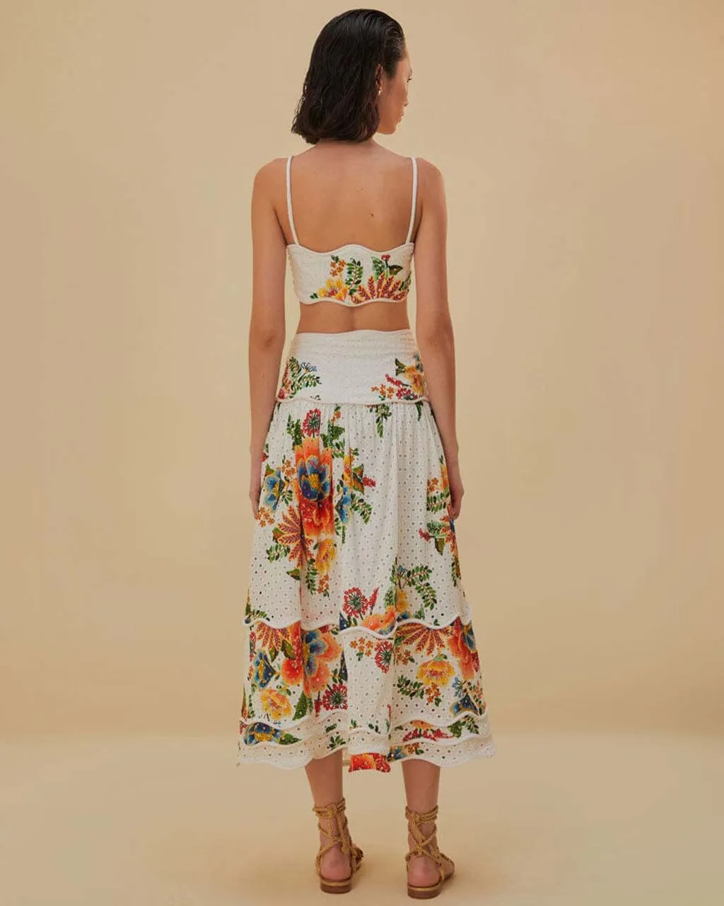 Off-White Delicate Garden Midi Skirt sold by ban.do product image thumbnail 2