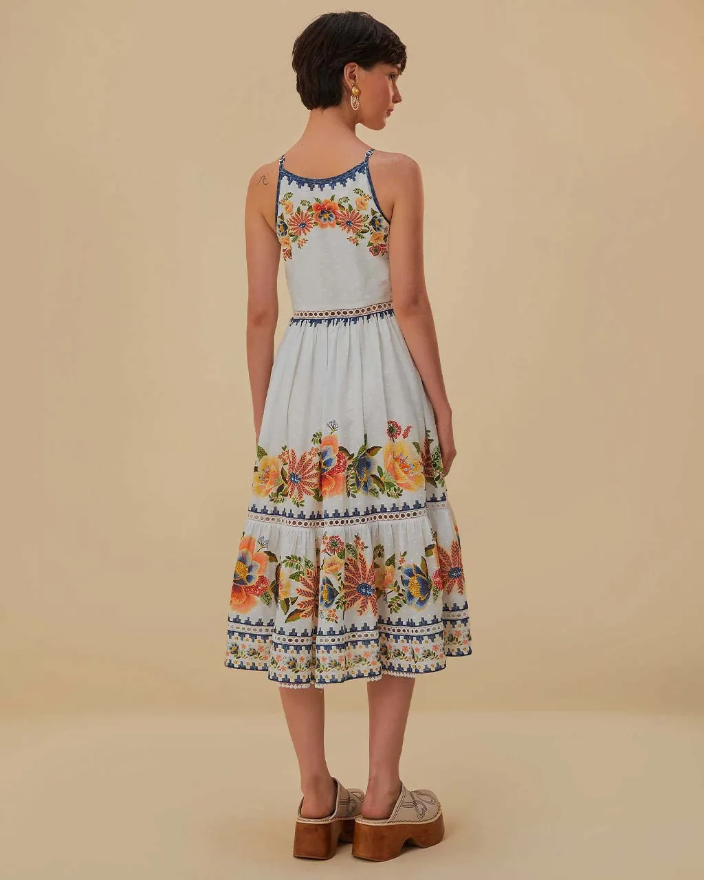 Off-White Delicate Garden Midi Dress sold by ban.do product image thumbnail 3