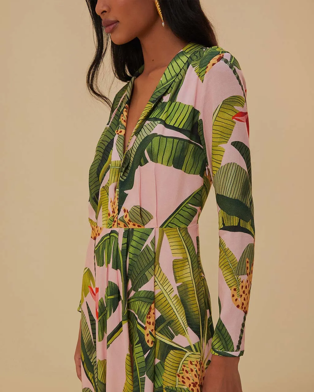 Pink Banana Leaves Maxi Dress sold by ban.do product image thumbnail 3