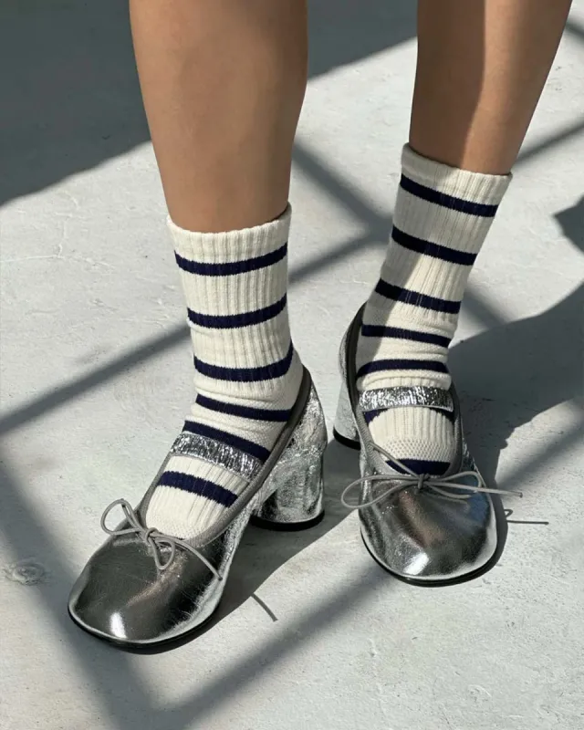 Striped Boyfriend Socks - Sailor Stripe sold by ban.do