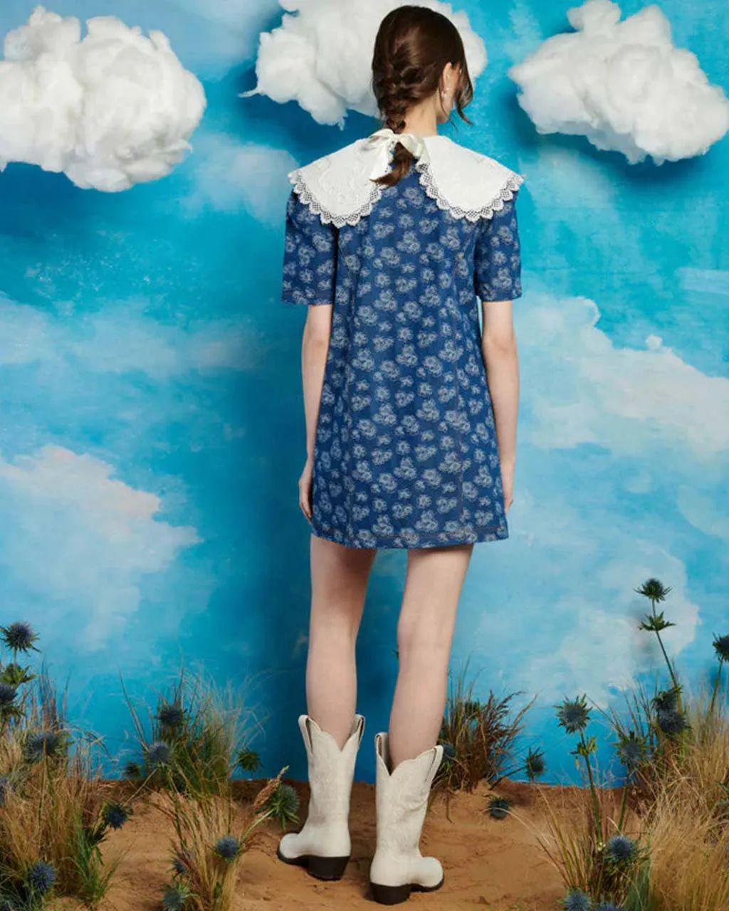 Wildflower Denim Mini Dress sold by ban.do product image thumbnail 2