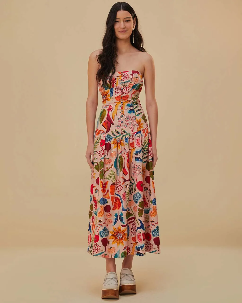 Bright Farm Strapless Maxi Dress sold by ban.do