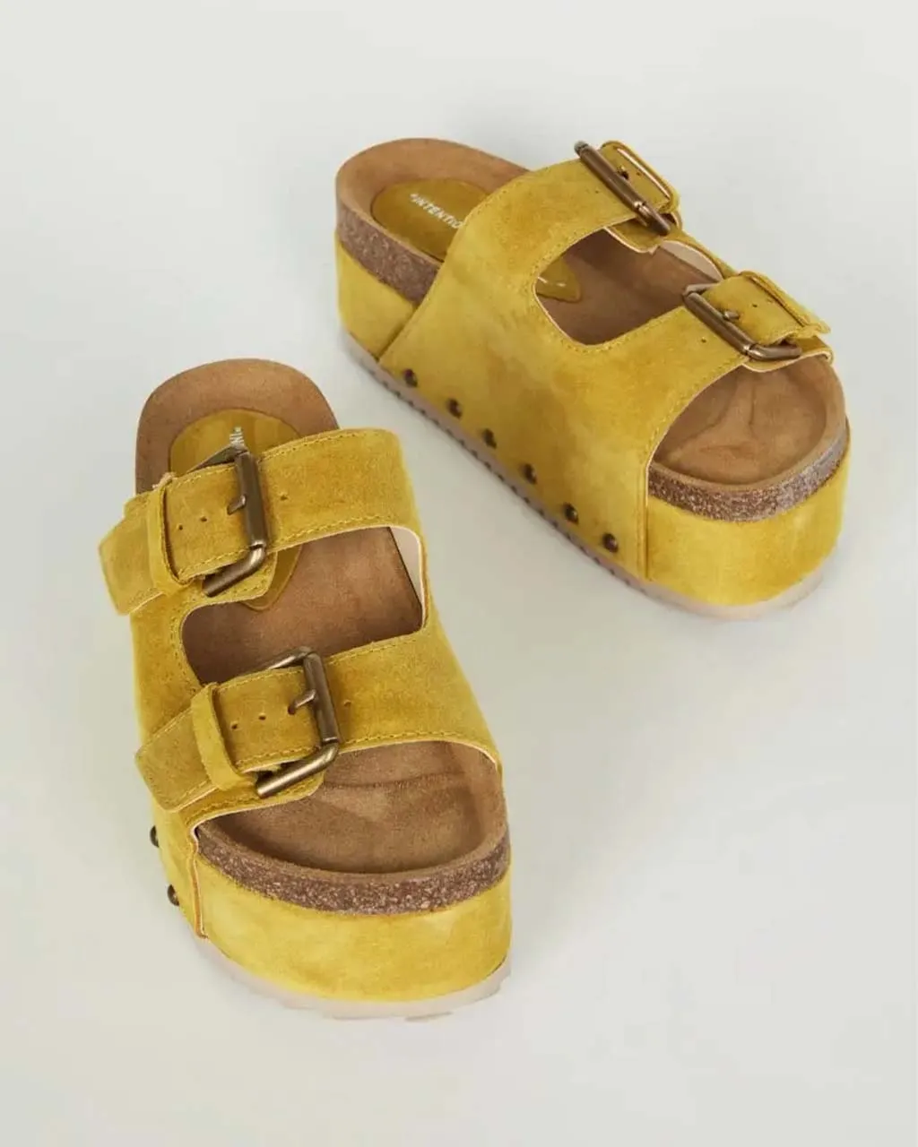 Cooper-2 Suede Platform Slide - Marigold sold by ban.do