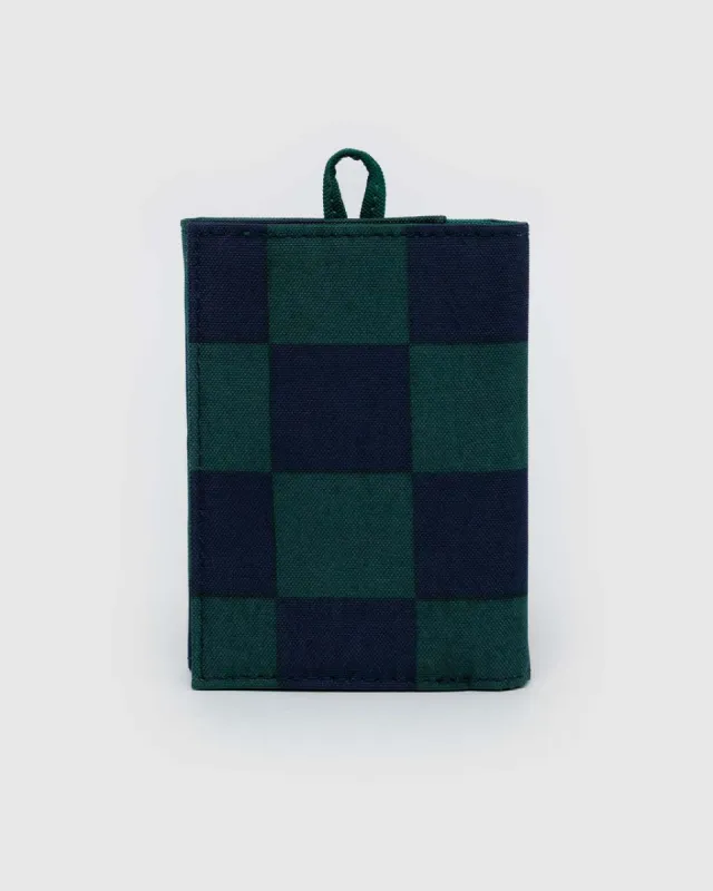 Snap Wallet - Navy Green Check sold by ban.do