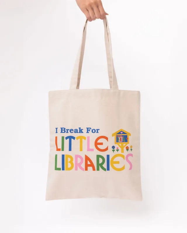 Canvas Tote Bag - I 'Break' For Little Libraries sold by ban.do